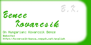 bence kovarcsik business card